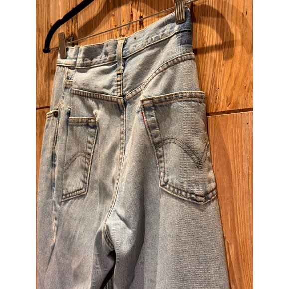 LAMBERT / Levis Up-Cycled Distressed Re-Purposed Lambert Womens Jeans 26 Blue De - Picture 8 of 12